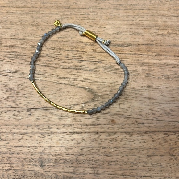 Gorjana Power Gemstone Bracelet – Gray & Gold – Adjustable – Like New - Picture 4 of 7